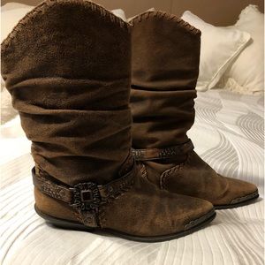 Women’s Zodiac Western Suede Leather Boots Brown Size 9M.